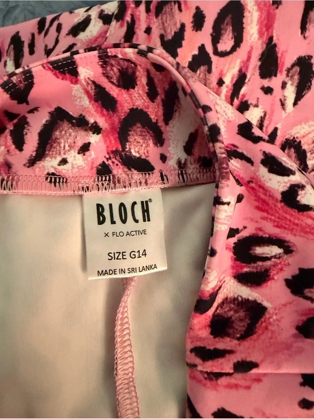 Bloch Pink Leopard Print Leggings and Shorts Girls Size 14